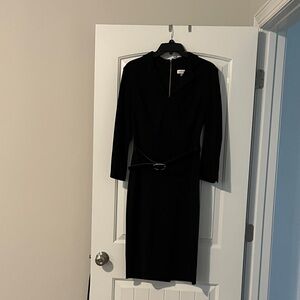 Calvin Klein Black Long Sleeve Dress with Belt